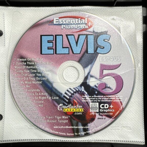 RARE Chartbuster Karaoke Elvis Presley 100 Hit Song Collection - 6 Disc Set HTF - Picture 7 of 8